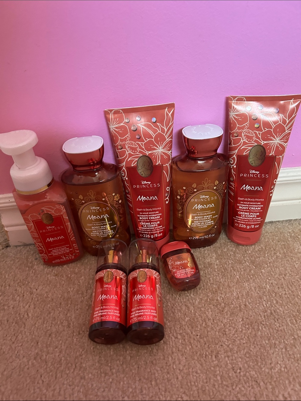 Princess Moana Bath & Body Set in Coral Pink